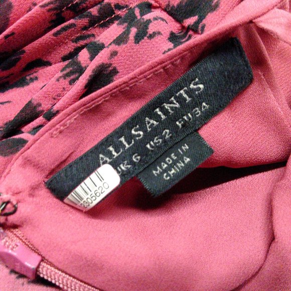 ALLSAINTS Hali Roar Mini Dress Size 2 - Picture 5 of 5
